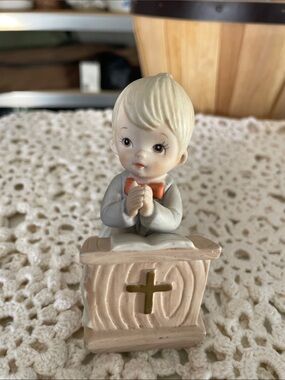 Vintage Lefton Christopher Collection Porcelain Praying Boy